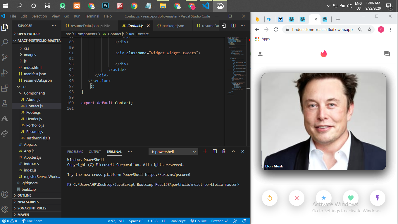 Tinder-Clone with ReactJs